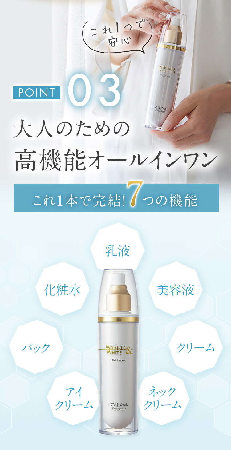 楽天市場】エバメール リンクル&ホワイトゲルクリーム (医薬部外品
