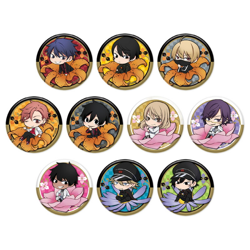 桃源暗鬼 鳥飼羽李 メタリック缶バッジ 5個 TSUTAYA 秋田書店 桃源暗鬼