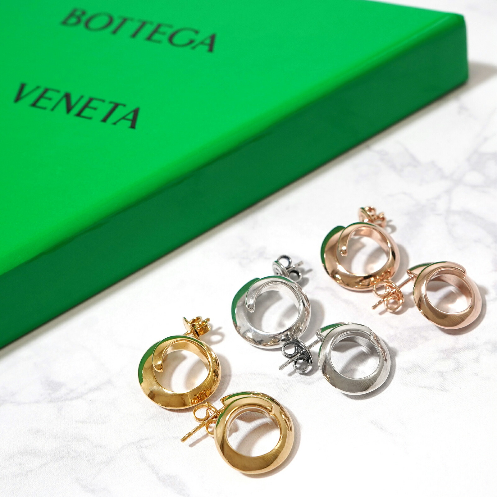 BOTTEGA VENETA 925シルバー スパイラルピアス(両耳用) 【公式通販】