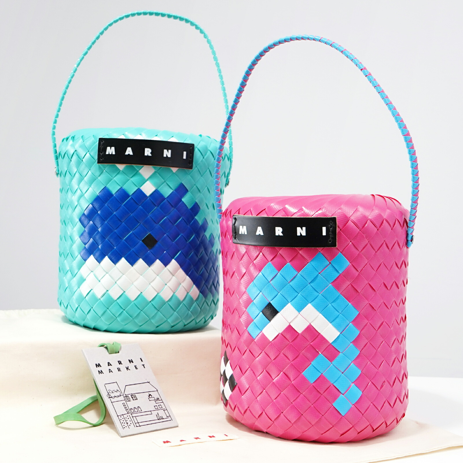 楽天市場】MARNI マル二 MARKET マルニマーケット かごバッグ