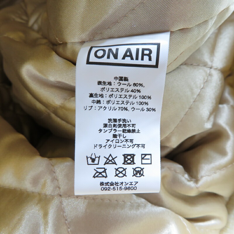 楽天市場】ON AIR 23ss MNOA VARSITY JACKET SIZE L オンエア ミンナノ