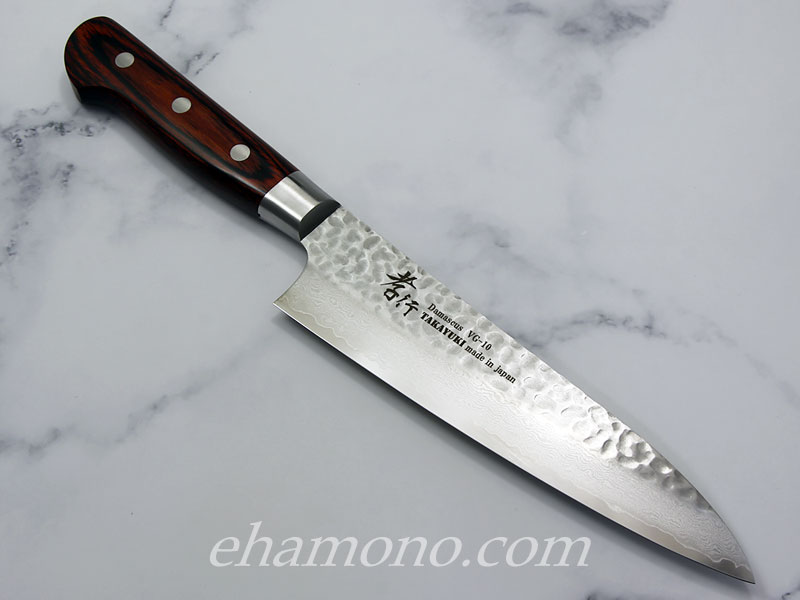 楽天市場】堺孝行 V金10号ダマスカス33層鎚目 牛刀180 : e刃物