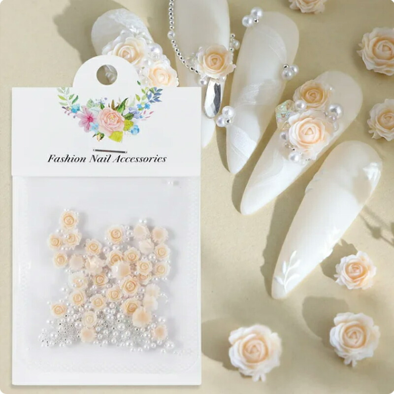 楽天市場】【最大3％OFF】 バラ パール ネイルチャーム 【9種類からご