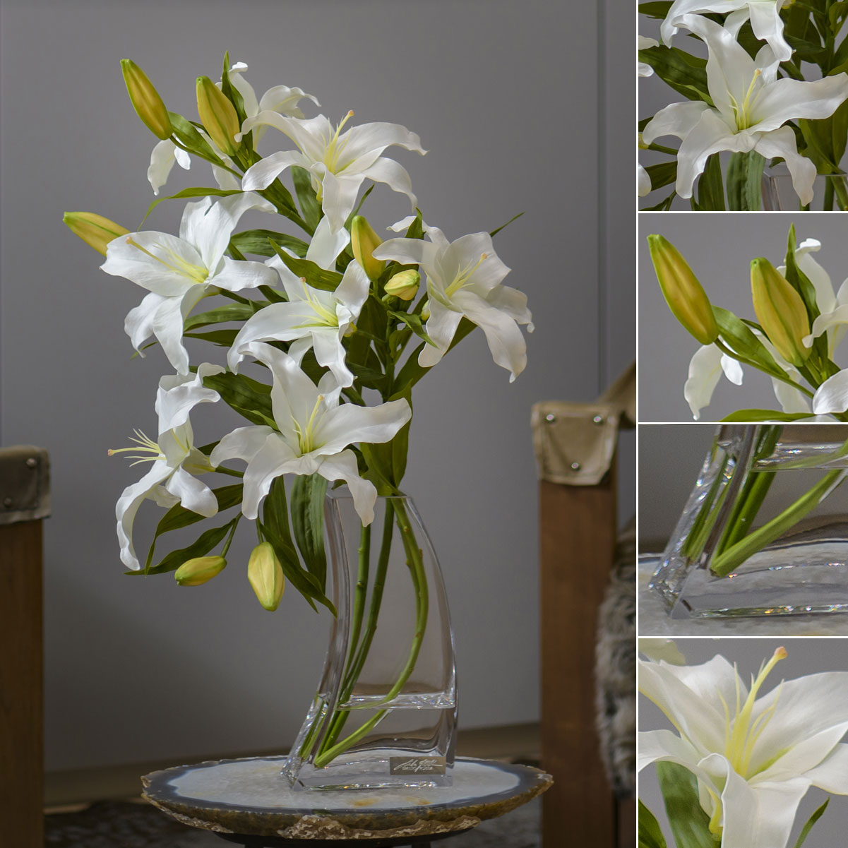 楽天市場】造花 百合 ユリ カサブランカ5L インテリア アレンジメント