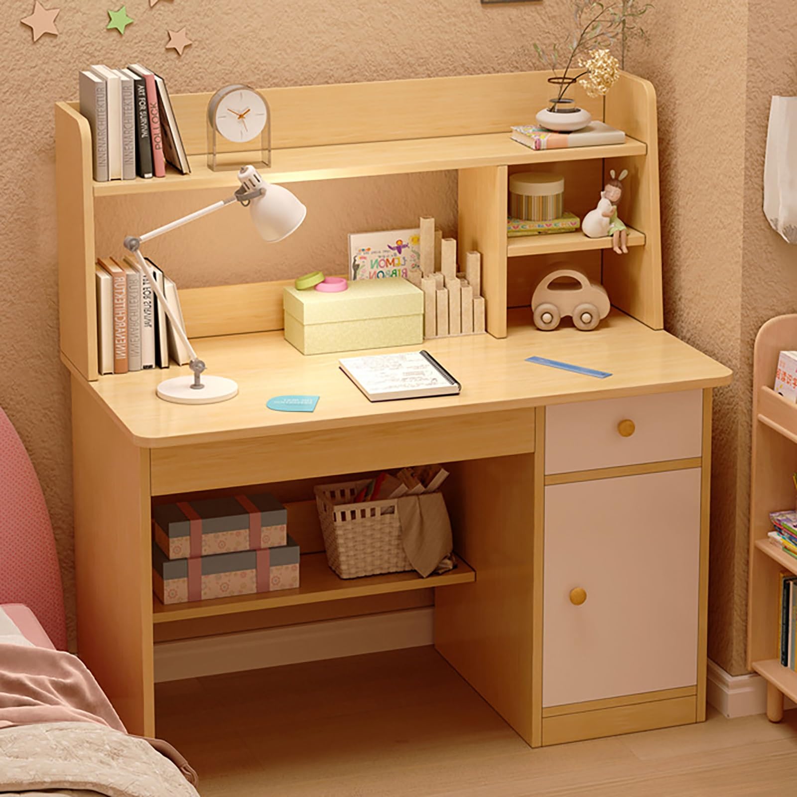 楽天市場】学習机 勉強机 幅80cm 学習デスク 収納付き 引き出し&amp