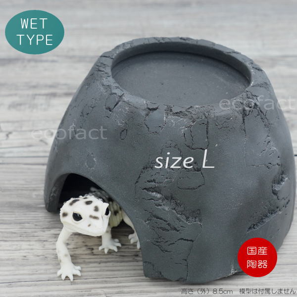 楽天市場】爬虫類 ウェット シェルター レオパ ブラック Lサイズ 黒無