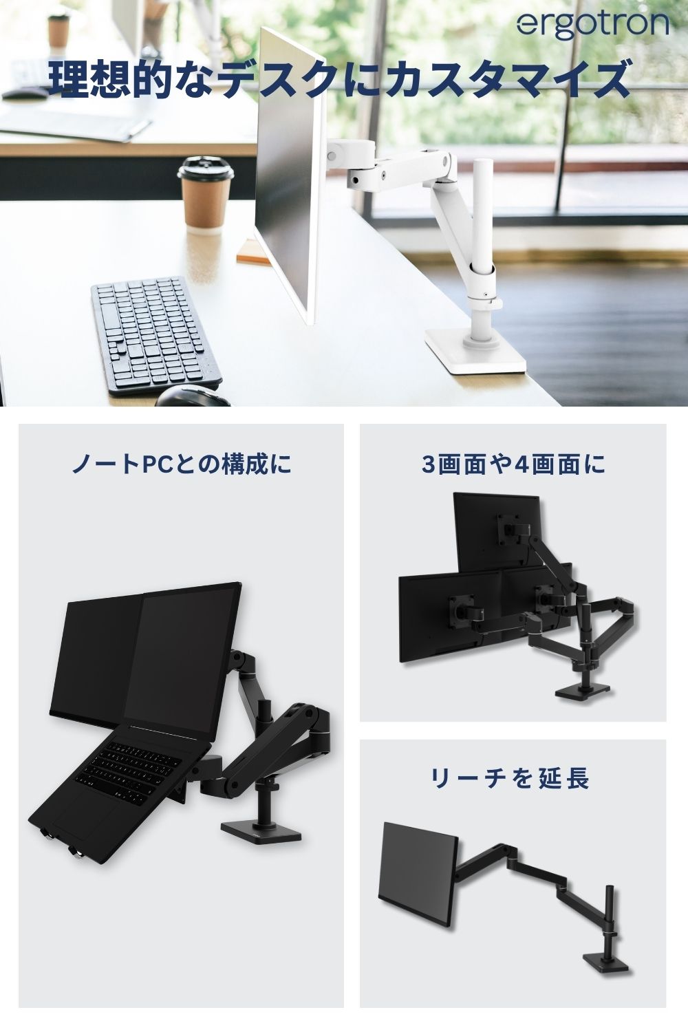 楽天市場】【モニターアーム】エルゴトロン LX Pro モニターアーム