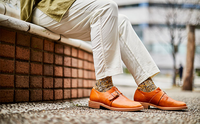 楽天市場】【ふるさと納税】KOTOKA 一枚革モンク ナチュラル メンズ