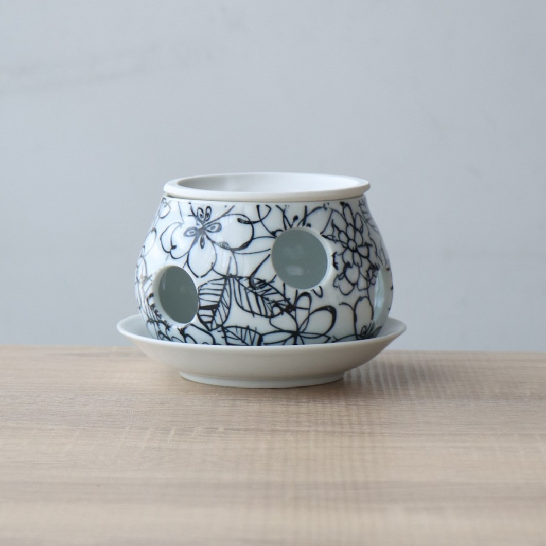 楽天市場】茶香炉 陶器 アロマポット 国産 有田焼 おすすめ 花柄