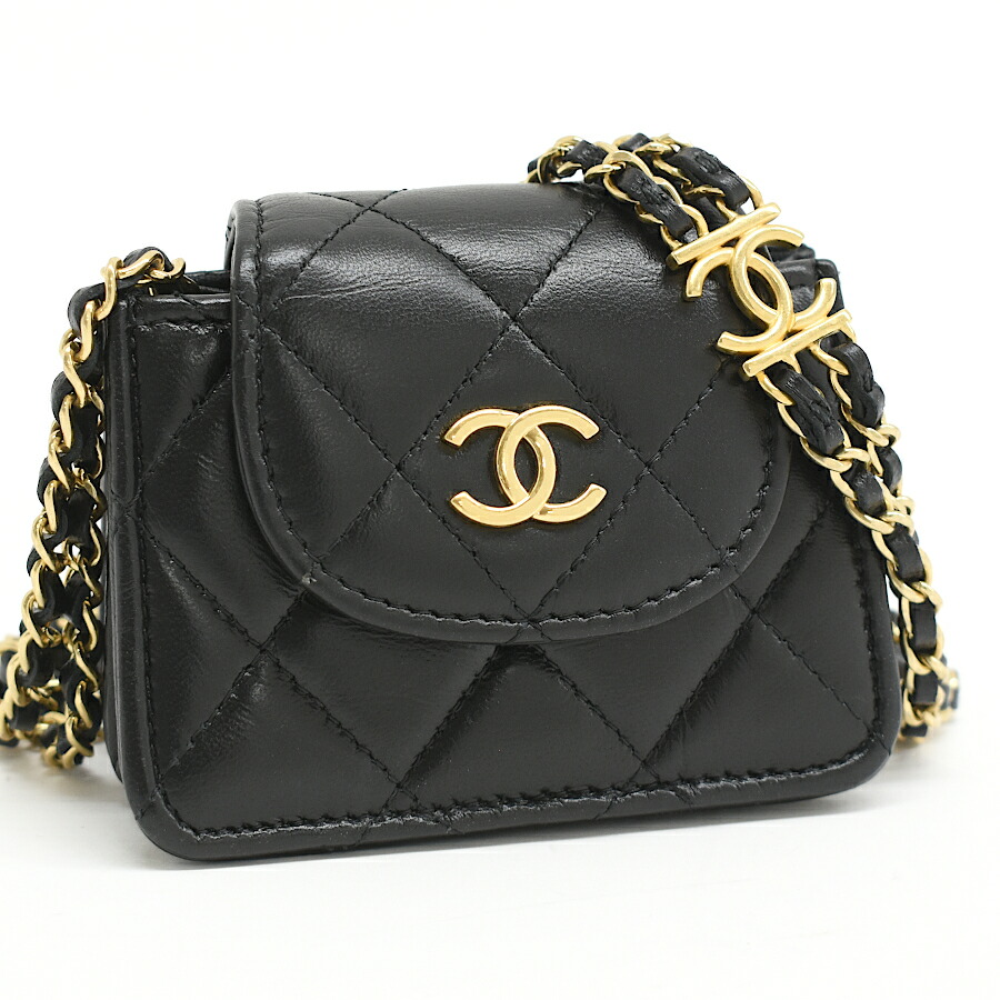 楽天市場】【中古】新品同様 シャネル ミニ チェーン クラッチ