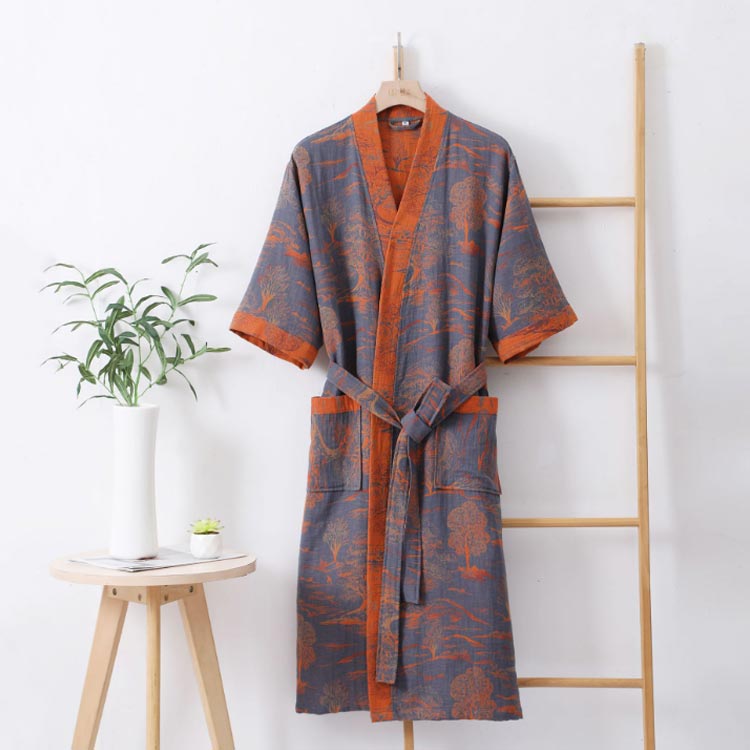 楽天市場】ガウン 綿 100%綿 ダブルガーゼ 花柄 ローブ おしゃれ 薄手