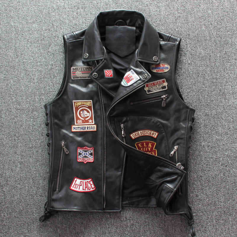 楽天市場】本革ベスト レザーベスト メンズ 牛革 ダブルライダース