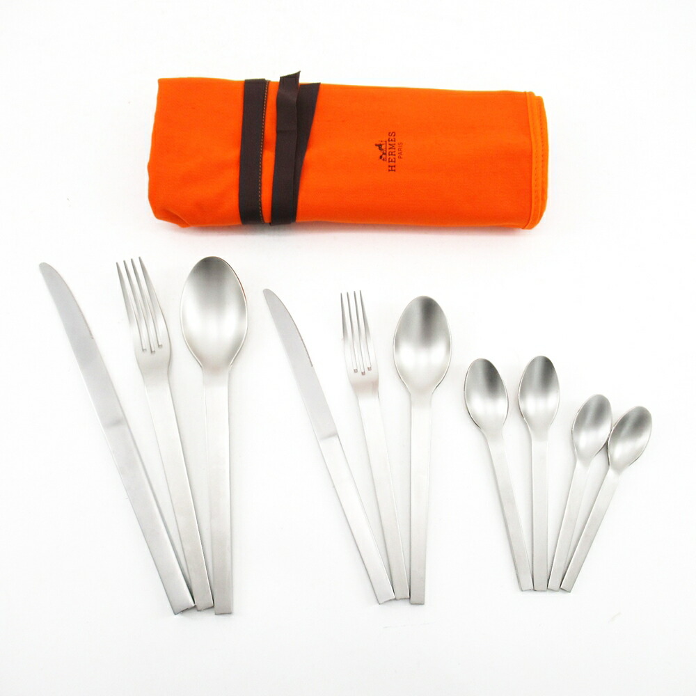 エルメス Hデザイン デザート、オードブル フォーク 2本 シルバー