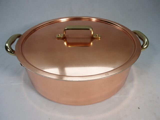 楽天市場】業務用 銅 外輪鍋銅 浅型鍋（蓋つき）27cm『シェフ銅鍋プロ