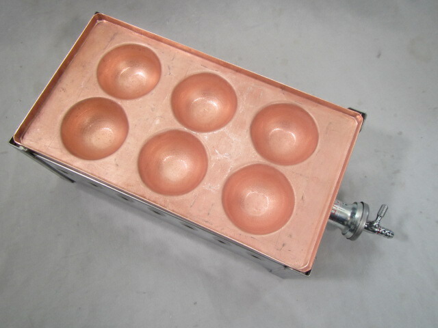 楽天市場】LPガス用 業務用 爆弾たこ焼き器 1連×6穴銅板たこ焼き機