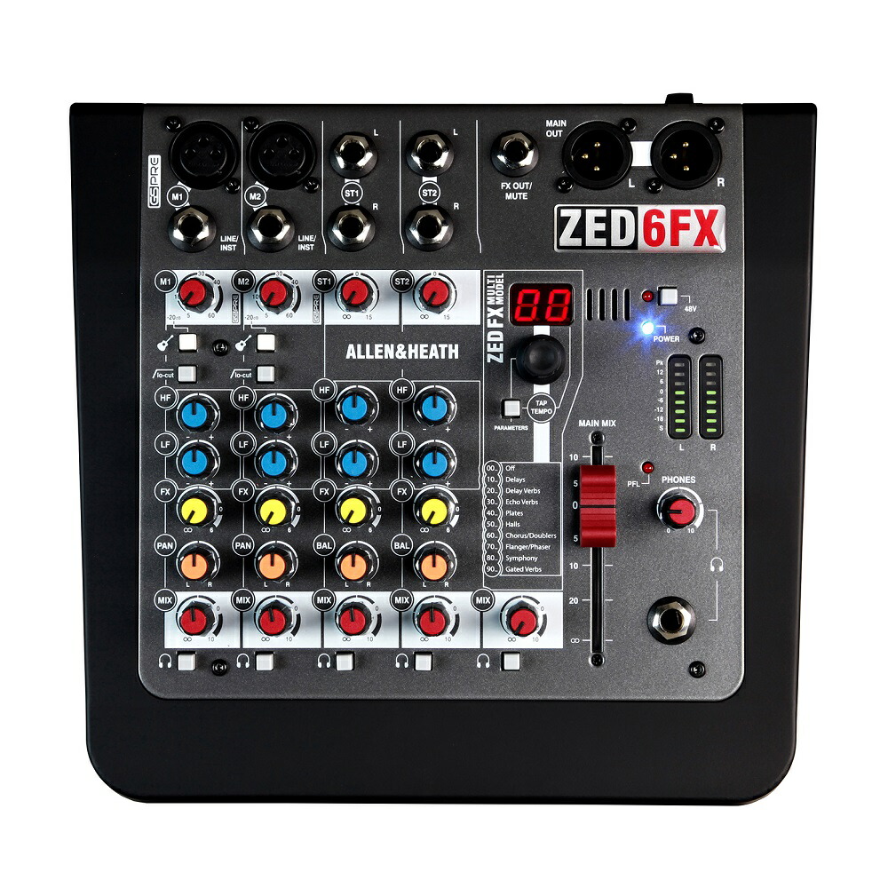 楽天市場】Allen & Heath ZED-6FX アナログミキサー| 自宅録音 DTM DAW