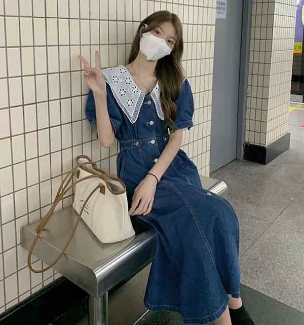 楽天市場】【翌営業日発送】4XL ダークブルー ワンピース レディース