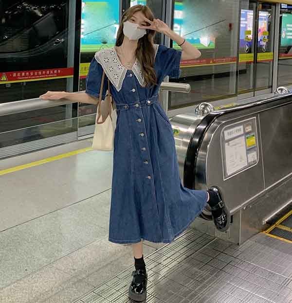 楽天市場】【翌営業日発送】4XL ダークブルー ワンピース レディース