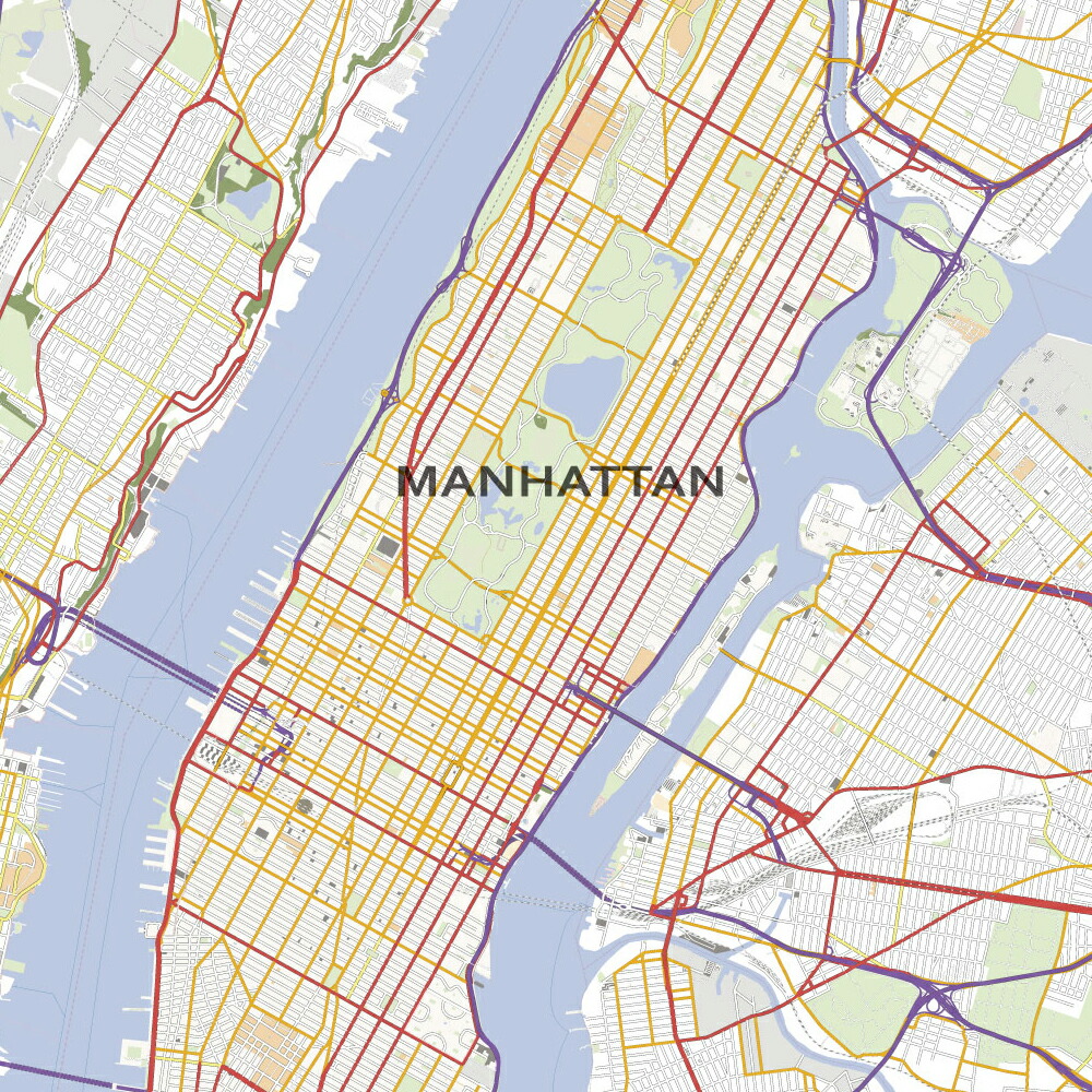 楽天市場】都市地図ポスター【マンハッタン】アメリカ ニューヨーク