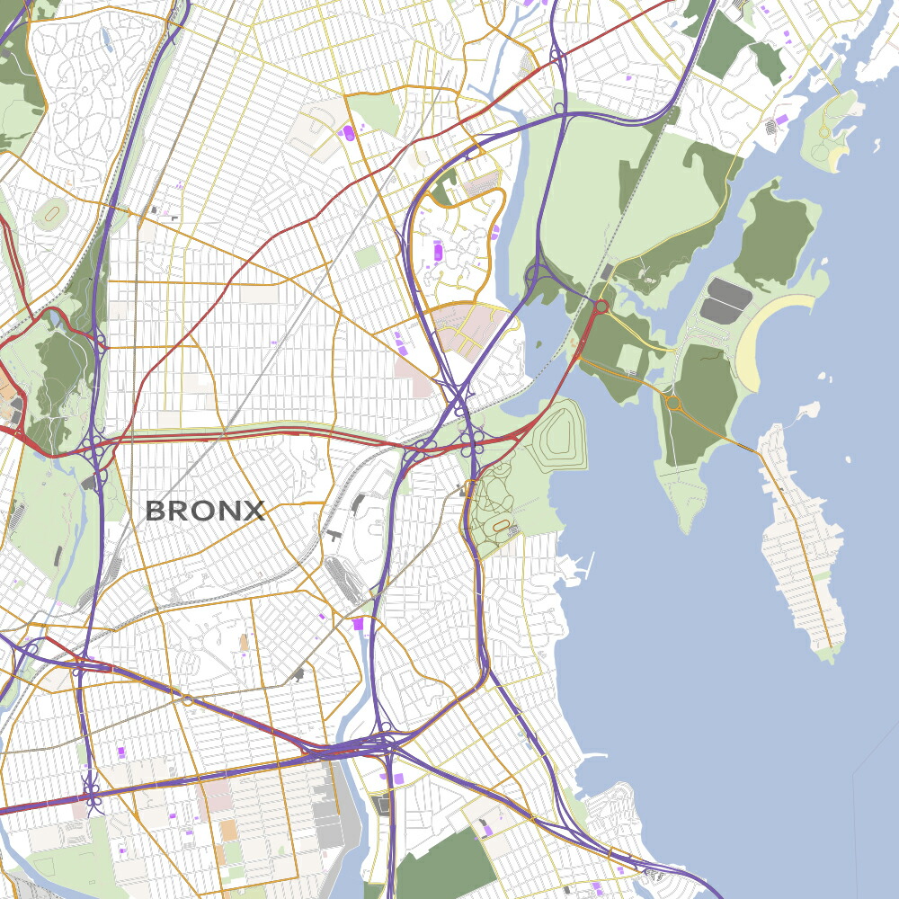 楽天市場】都市地図ポスター【ブロンクス】アメリカ ニューヨーク 世界