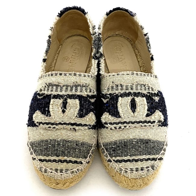 楽天市場】【送料無料】 シャネル エスパドリーユ ベージュ ネイビー
