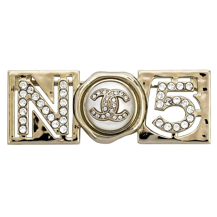 楽天市場】【送料無料】 シャネル ブローチ ゴールド ホワイト NO5 美