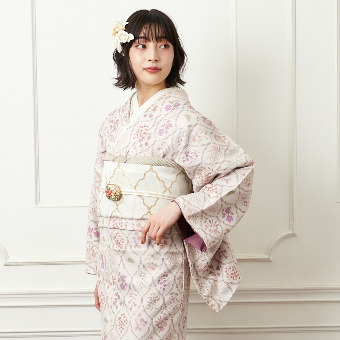 新品 未使用 洗える 振袖 成人式 袋帯（正絹） 2点セット ピンク系