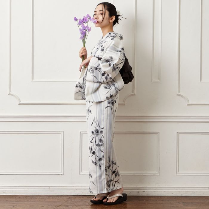 楽天市場】浴衣単品「 NaturalFurifu あやめストライプ 」公式 ふりふ