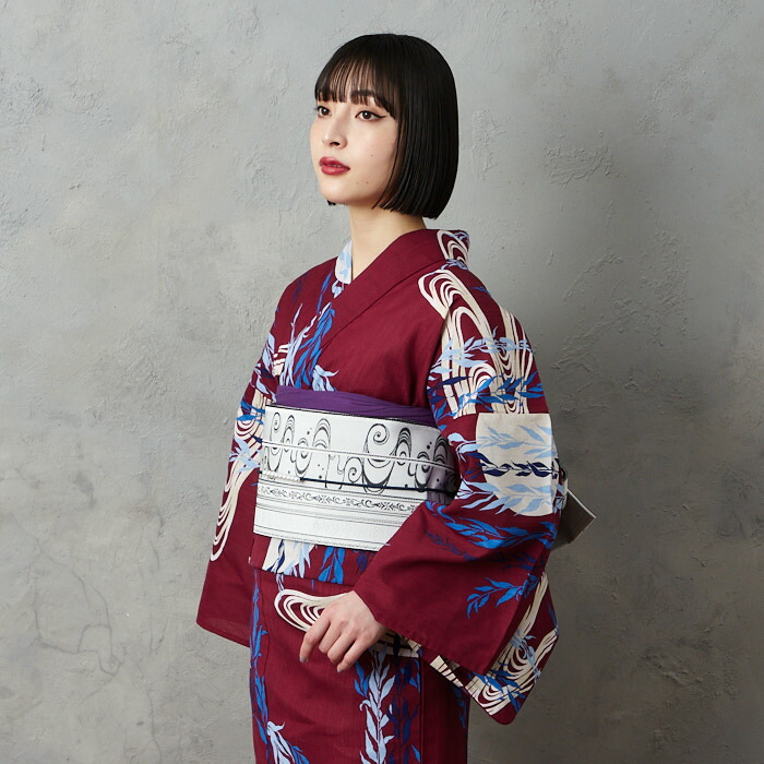 楽天市場】浴衣単品「 NaturalFurifu 月と柳 」公式 ふりふ ゆかた