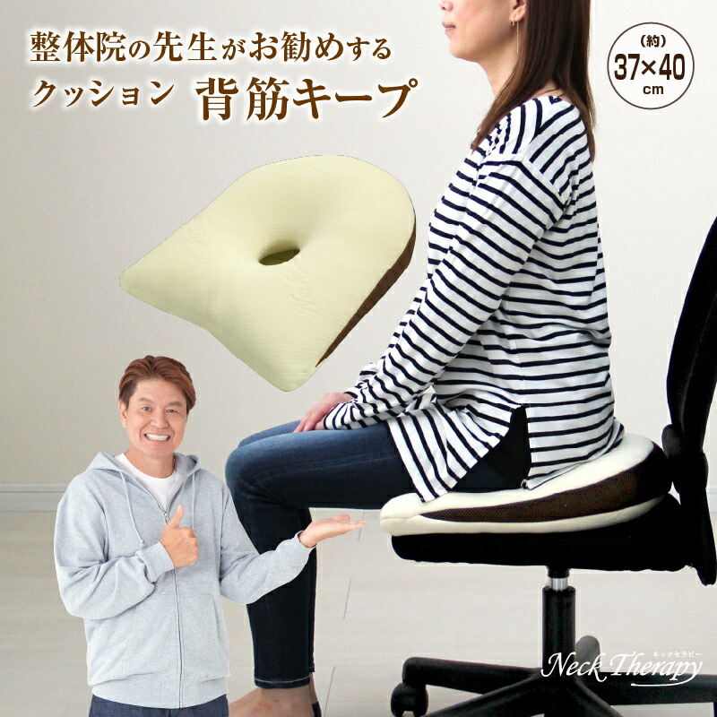 楽天市場】整体院の先生がお勧めする クッション 背筋キープ 約37×40cm