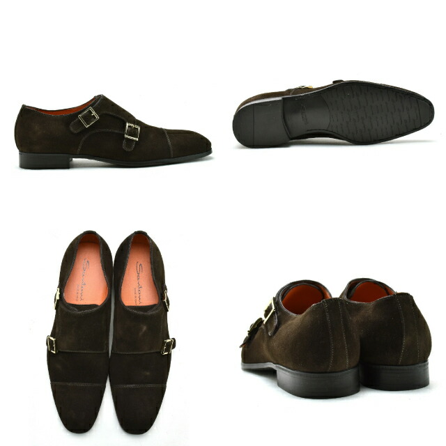 楽天市場】サントーニ Santoni ダブルモンクストラップ ブラウウン