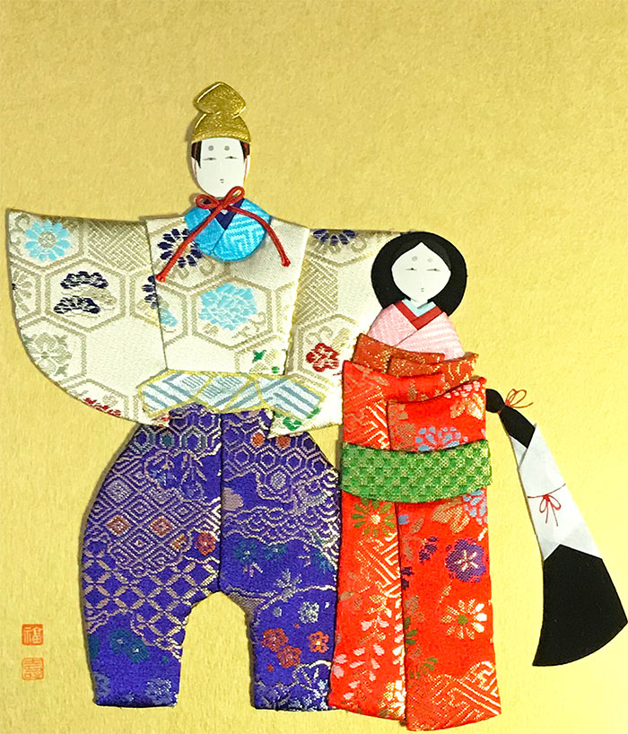 楽天市場】雛人形 ひな人形 かわいい 押絵 手作り 壁掛け 色紙 立雛