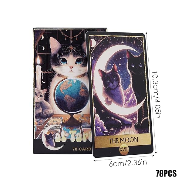 楽天市場】猫のタロットカードデッキ、78枚のタロットカード、コート紙