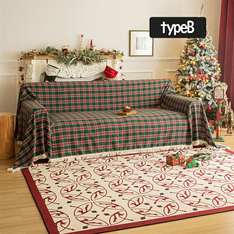 楽天市場】ソファーカバー クリスマス ブランケット グリーン レッド