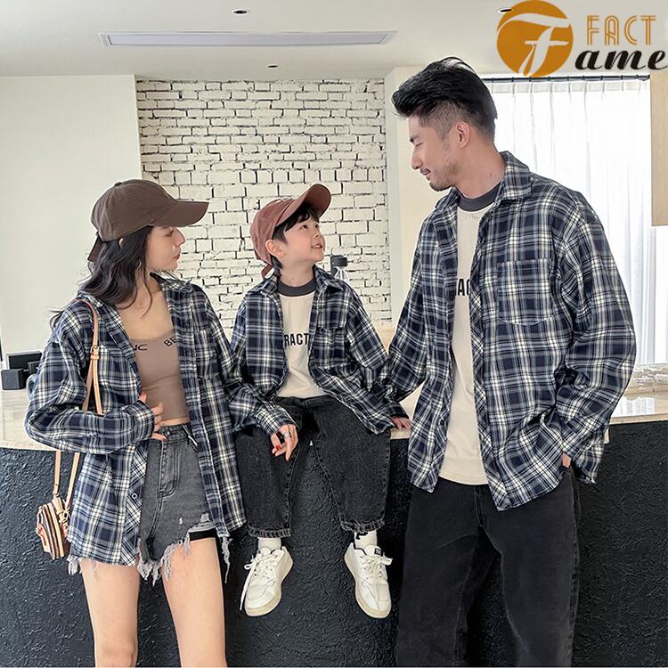 楽天市場】親子 ペアルック シャツ チェック柄 秋冬 長袖 可愛い 親子