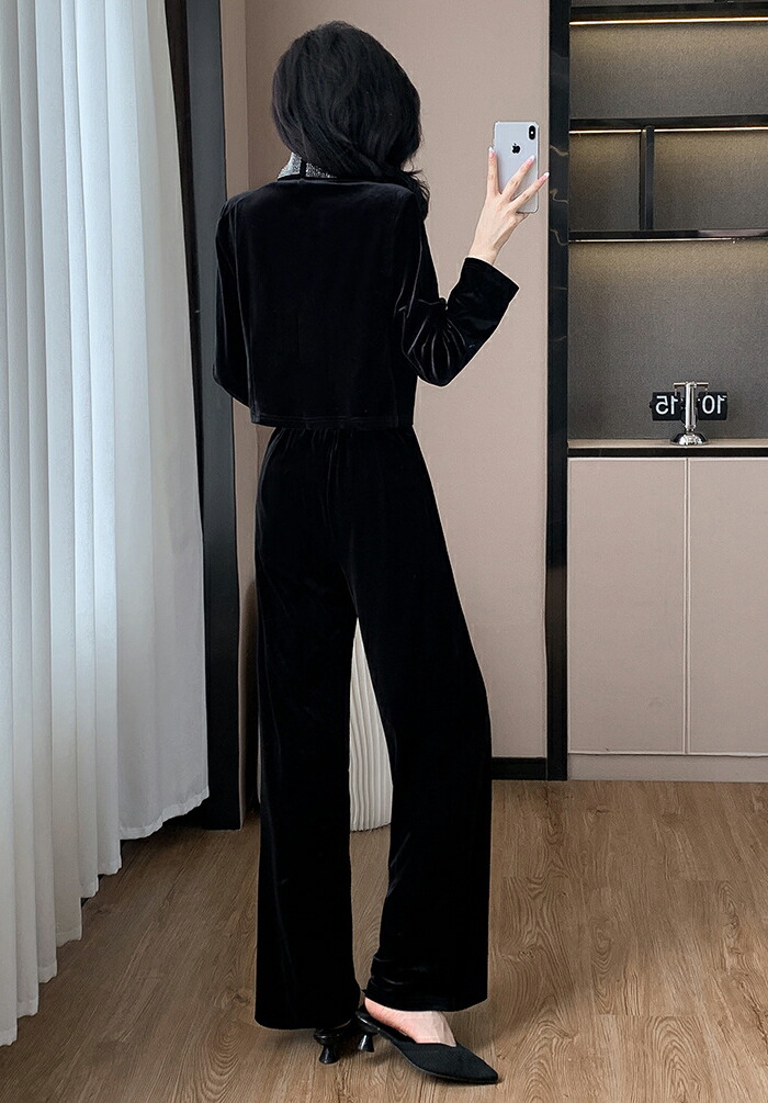 楽天市場】ベルベットセットアップ ジャケット パンツドレス 長袖 春秋