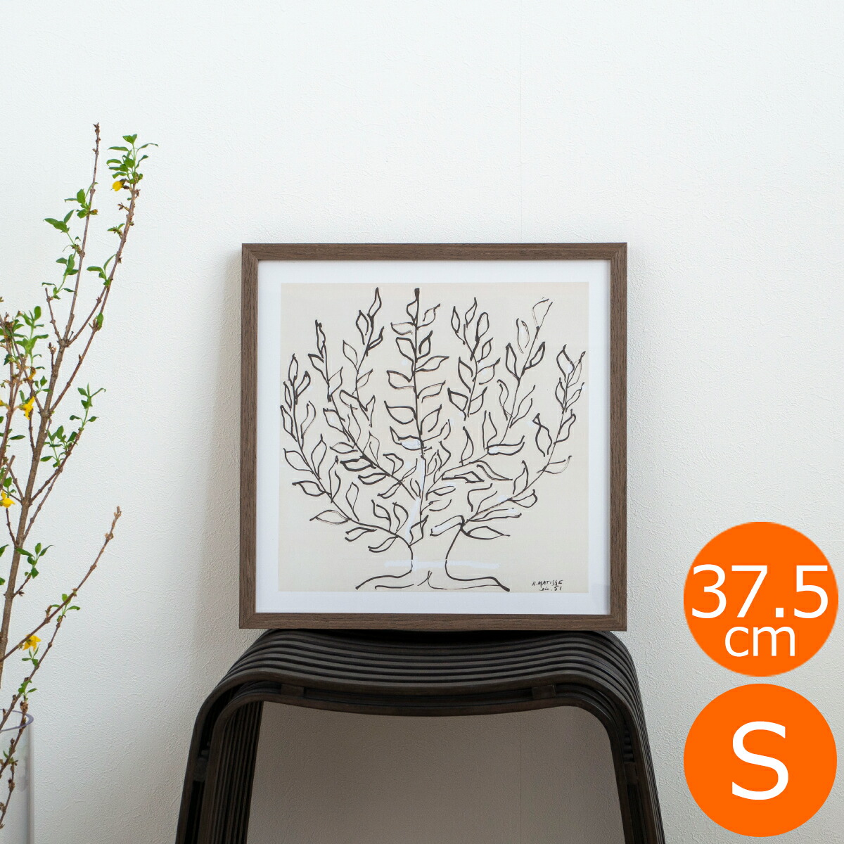 楽天市場】ポスター フレーム付き Le platane S 37.5×37.5cm 木製