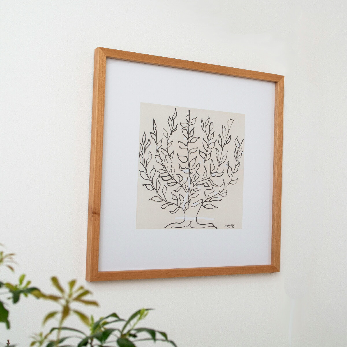 楽天市場】ポスター フレーム付き Le platane M 53×53cm 木製 正方形