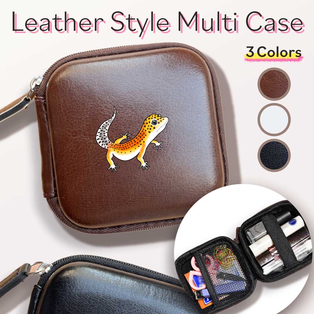 楽天市場】Fave ヒョウモントカゲモドキ レザー マルチケース