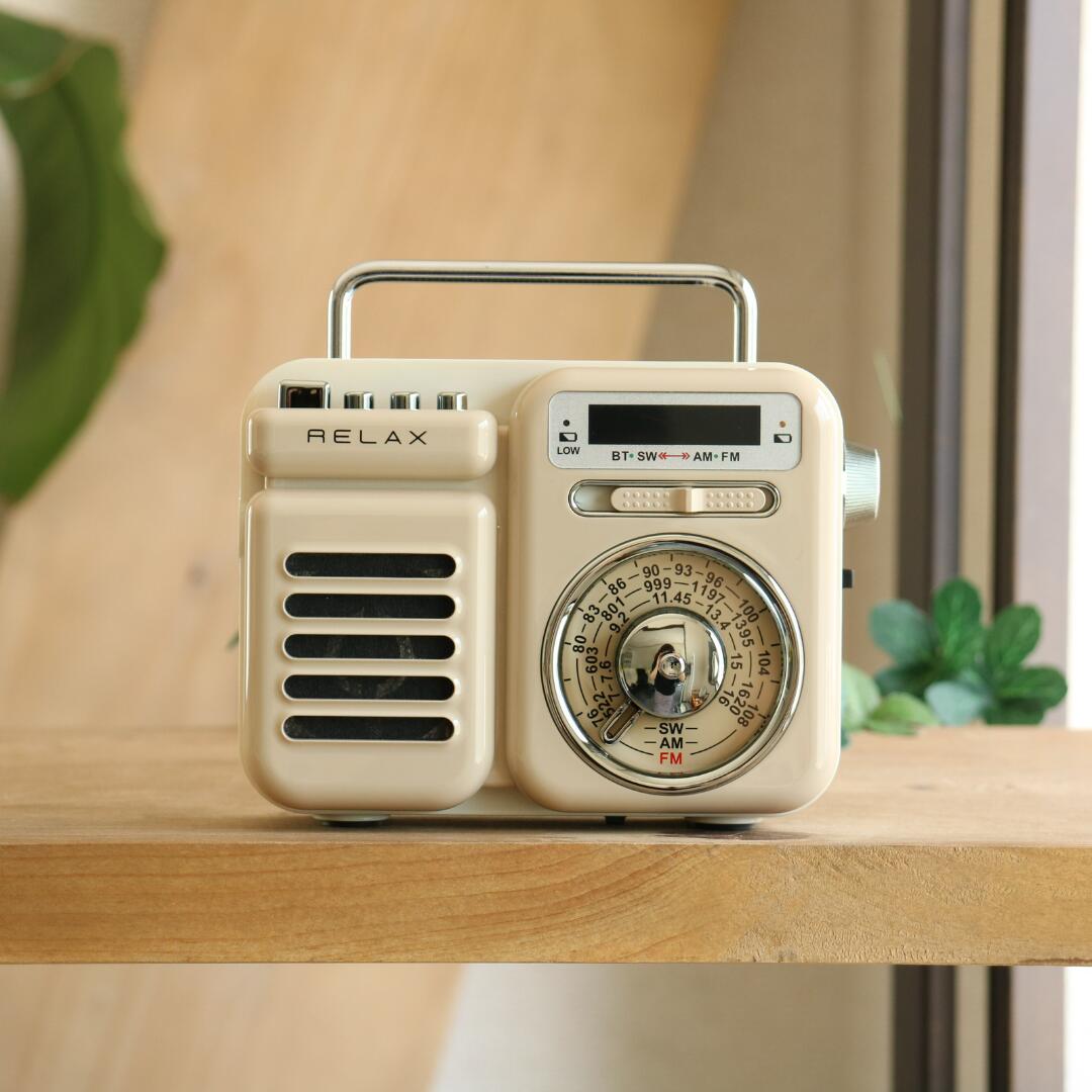 RELAX ポータブルラジオ AM/FM Bluetooth ウォームグレー 楽天市場