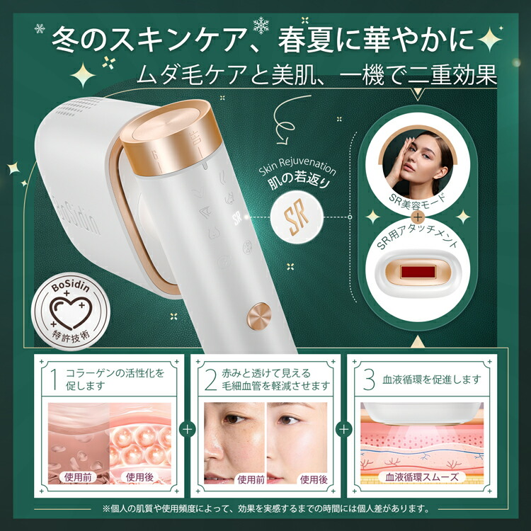 楽天市場】BoSidin 光美容器 家庭用脱毛器 全身脱毛 脱毛器 スキンケア