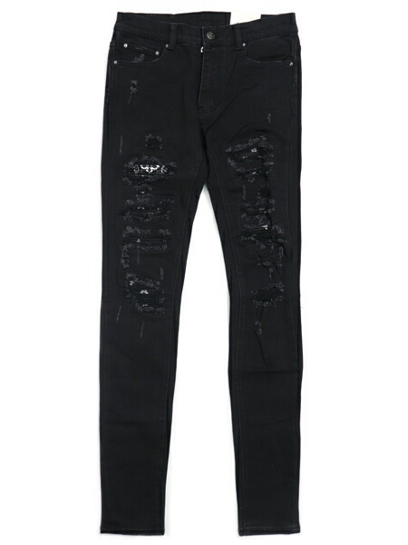 楽天市場】【送料無料】mnml X165 PAISLEY STRETCH DENIM BLACK/BLACK