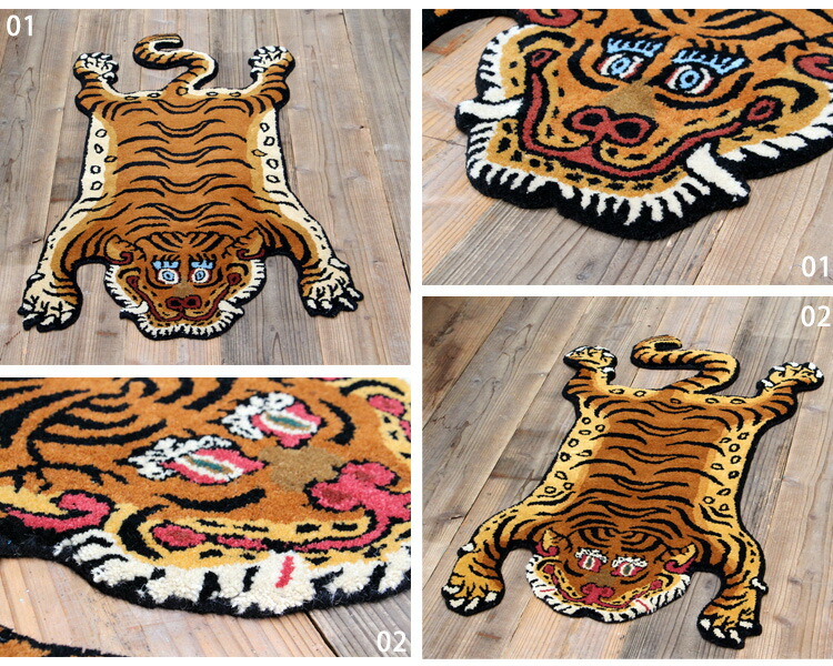 楽天市場】【予約】Lサイズ Tibetan Tiger Rug チベタンタイガーラグL