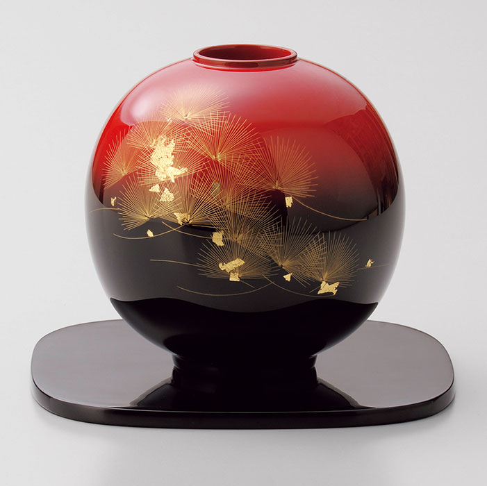 楽天市場】輪島塗 花器 花翔 黒朱ぼかし : フリスト