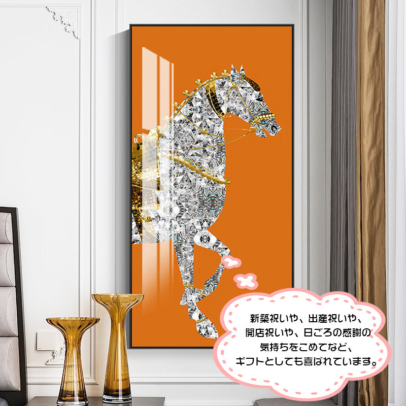 楽天市場】壁画 掛絵 馬 アートパネル アートフレーム ゴールド調 絵画