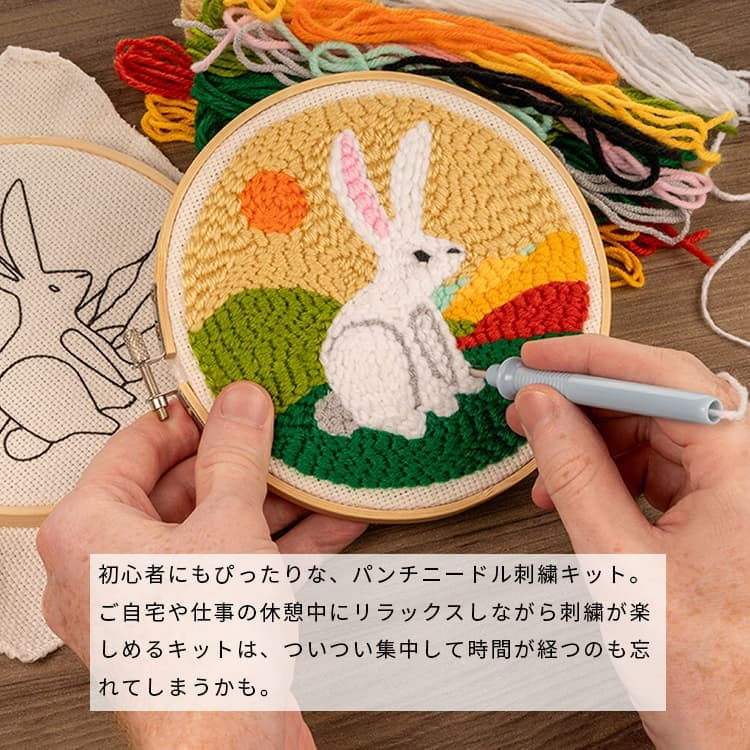 楽天市場】刺繍キット 刺しゅうセット パンチニードルキット