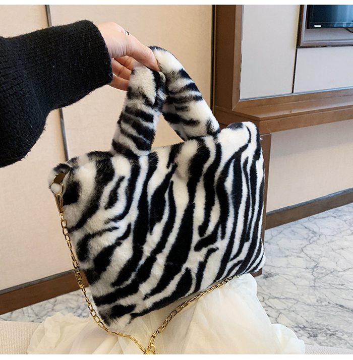楽天市場】ファーバッグ レディース ヒョウ柄 3way チェーン付き