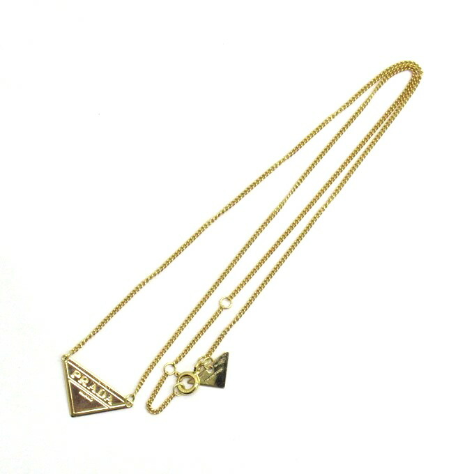楽天市場】PRADA (プラダ) トライアングル ゴールドネックレス 1JC558