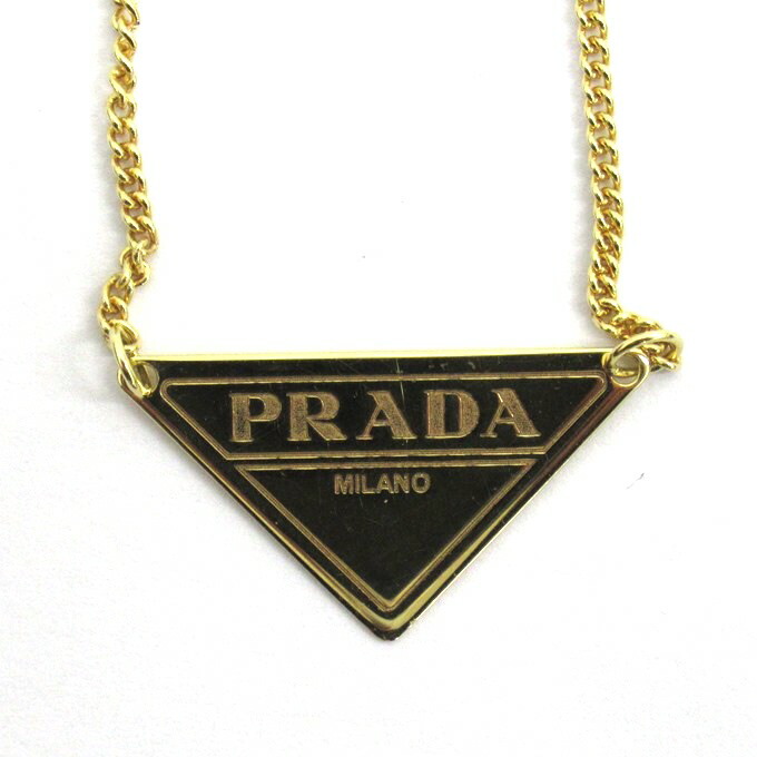 楽天市場】PRADA (プラダ) トライアングル ゴールドネックレス 1JC558