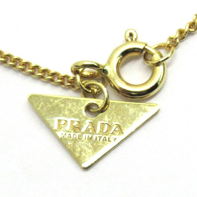 楽天市場】PRADA (プラダ) トライアングル ゴールドネックレス 1JC558